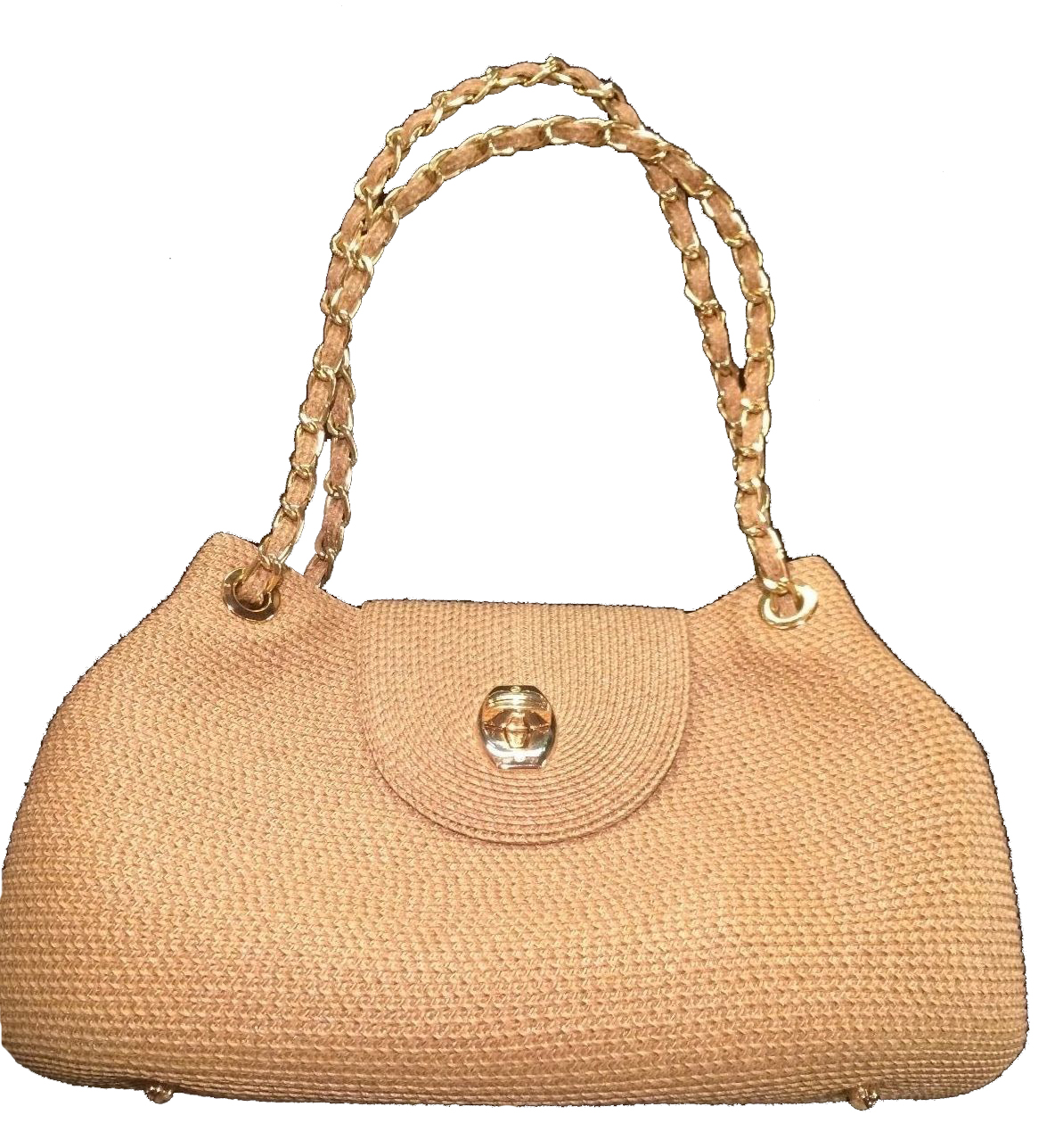 Eric Javits Straw Bag with Chain Strap Just for Summer Modernism